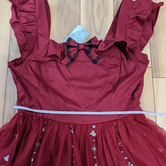 NWT! Her Universe Disney Mickey And Minnie Mouse Holiday Dress Burgundy Size XL - Picture 8 of 16